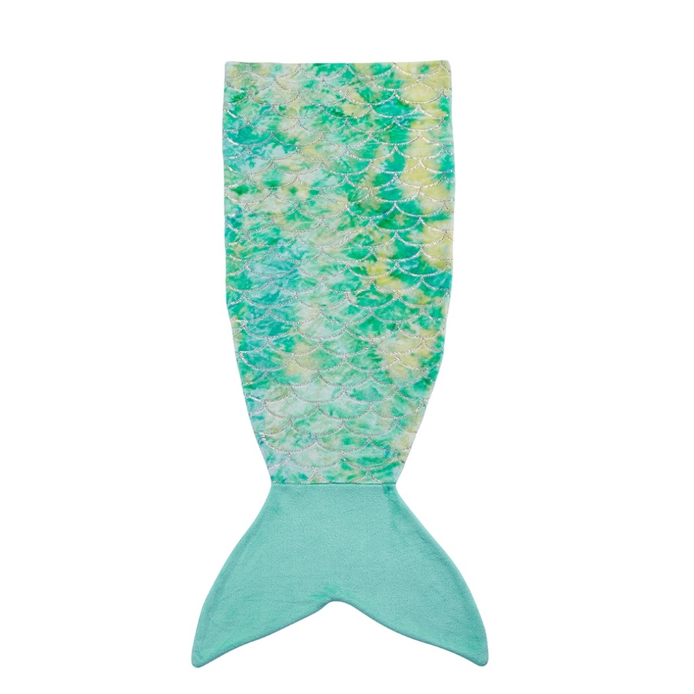 Aqua Mermaid Tail Blanket for Kids – 14" x 39"